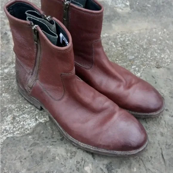 Frye | Shoes | Frye Boots Size 7 2 Mens Burgundy Brown 